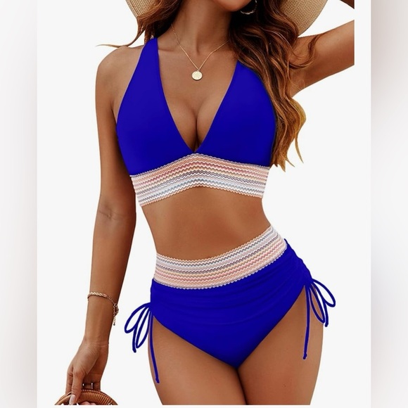 Blooming Jelly Women High Waisted Bikini Sets Tummy Control Swimsuit Two Piece - Picture 1 of 6